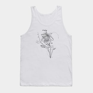 Summer time abstract black flowers Tank Top